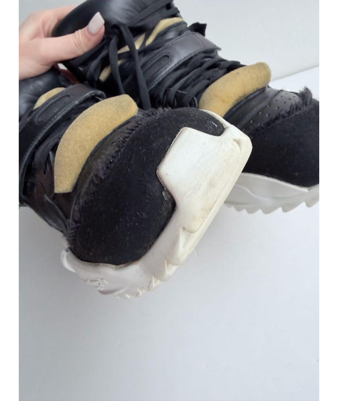 MAISON MARGIELA Черные кожаные кроссовки, фото 6