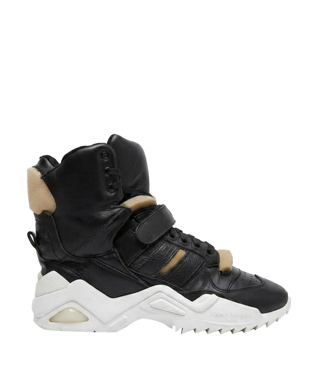 MAISON MARGIELA Черные кожаные кроссовки, фото 1