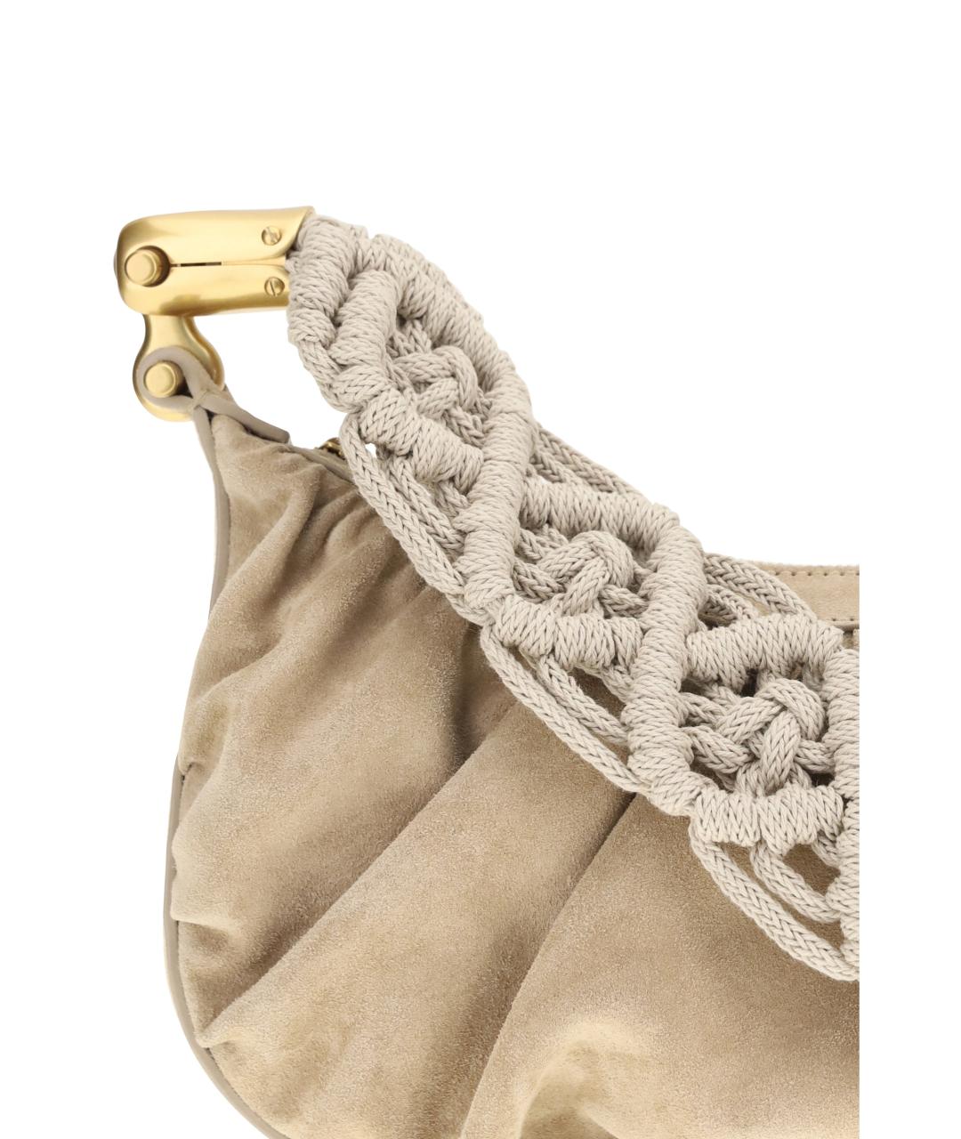 BALMAIN Бежевая замшевая сумка через плечо, фото 4