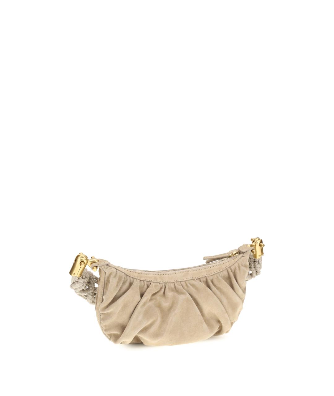 BALMAIN Бежевая замшевая сумка через плечо, фото 3