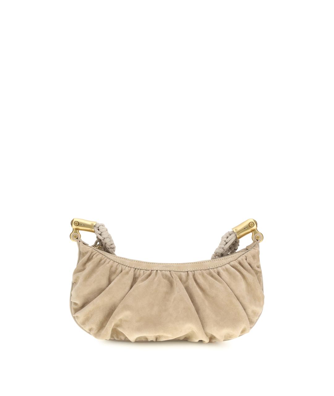 BALMAIN Бежевая замшевая сумка через плечо, фото 1