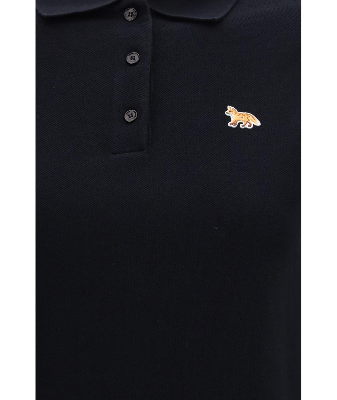 MAISON KITSUNE Черная хлопковая футболка, фото 3