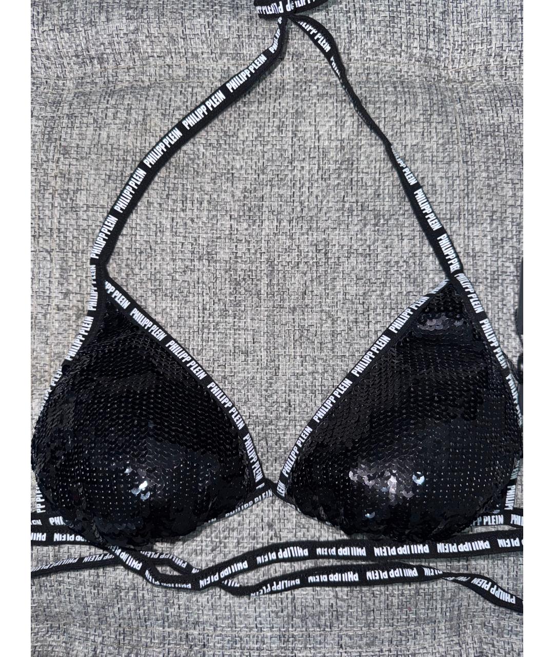 PHILIPP PLEIN Черный полиамидовый купальник, фото 5