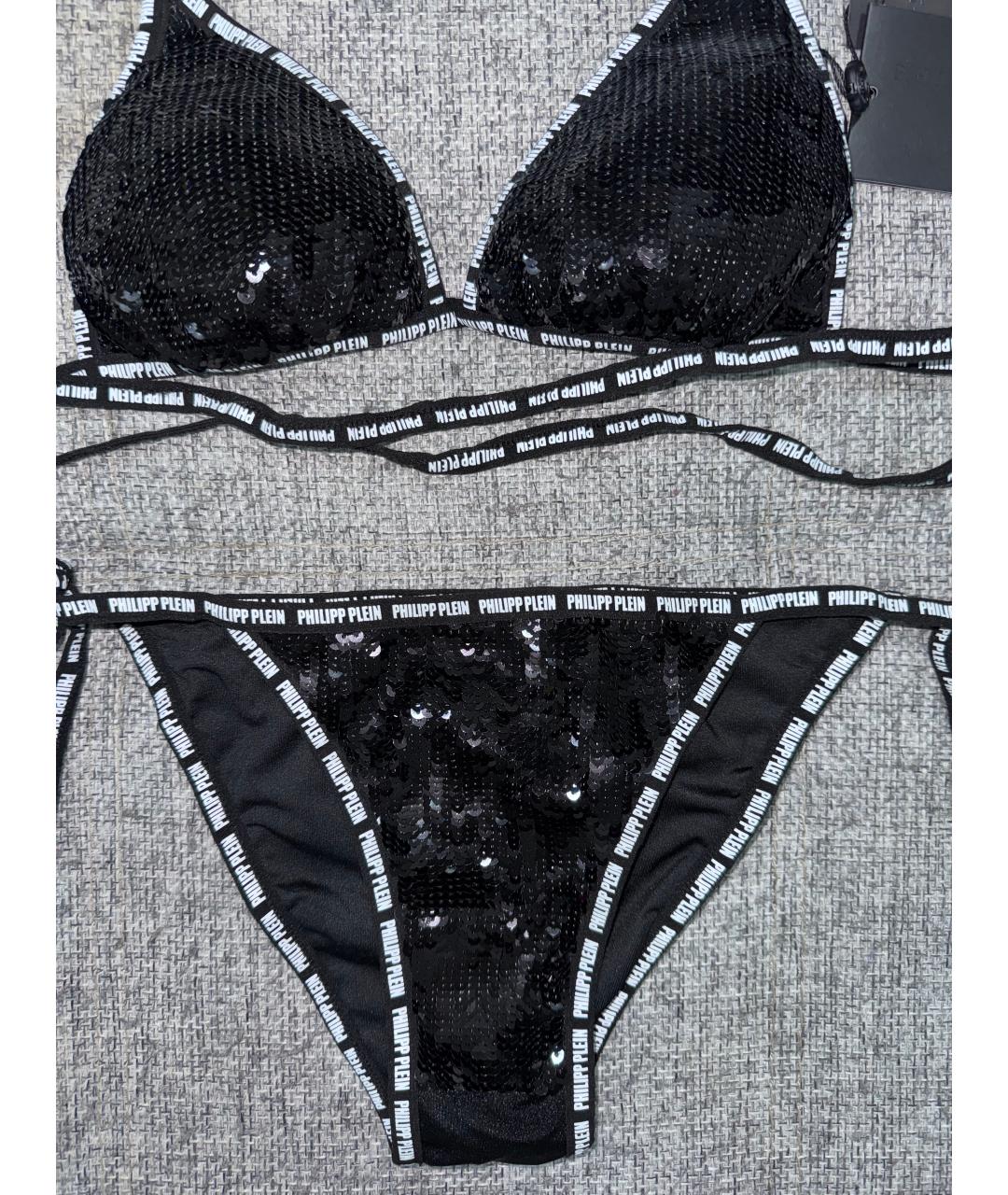 PHILIPP PLEIN Черный полиамидовый купальник, фото 2