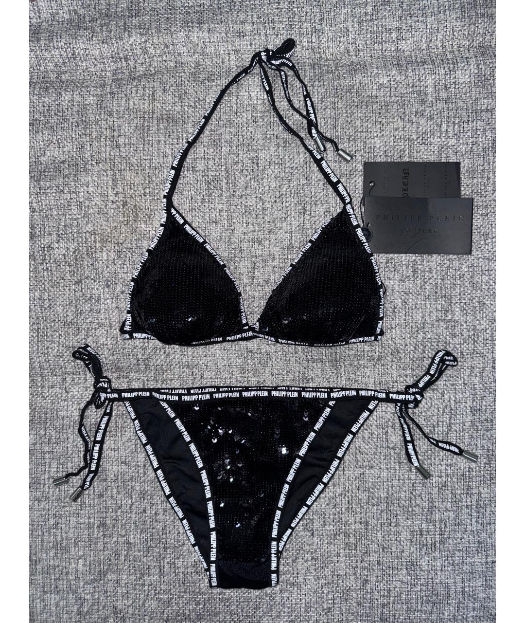 PHILIPP PLEIN Черный полиамидовый купальник, фото 8