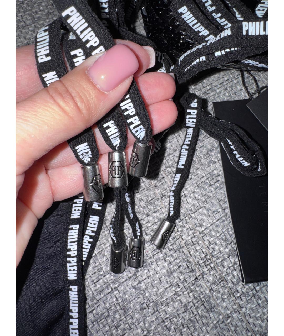 PHILIPP PLEIN Черный полиамидовый купальник, фото 7