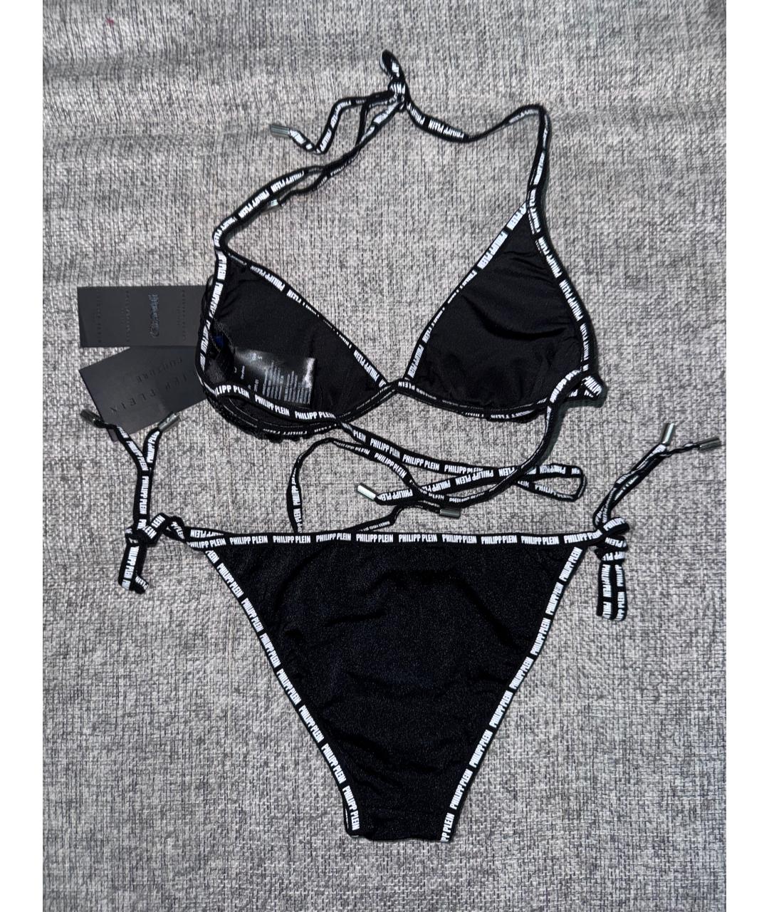 PHILIPP PLEIN Черный полиамидовый купальник, фото 3