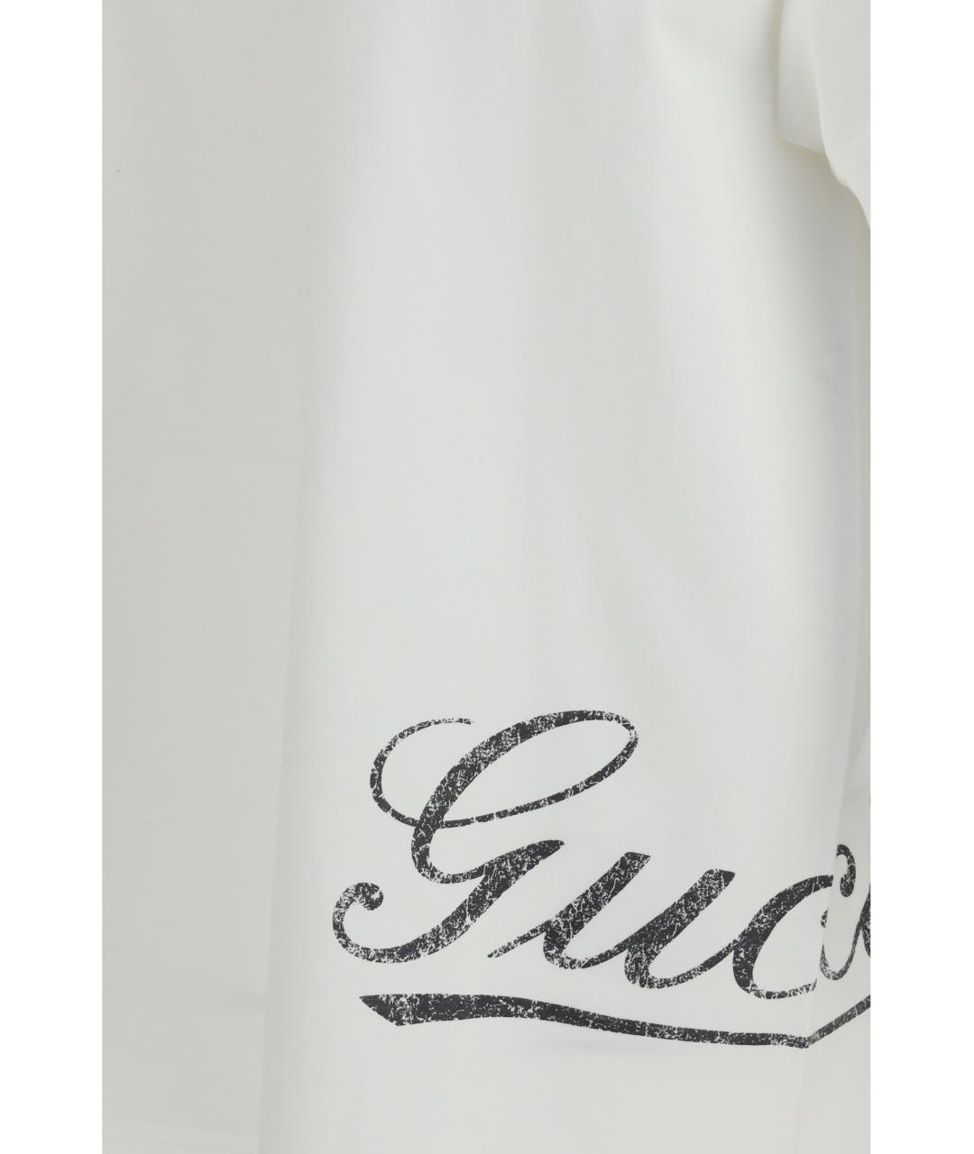 GUCCI Белая хлопковая футболка, фото 3