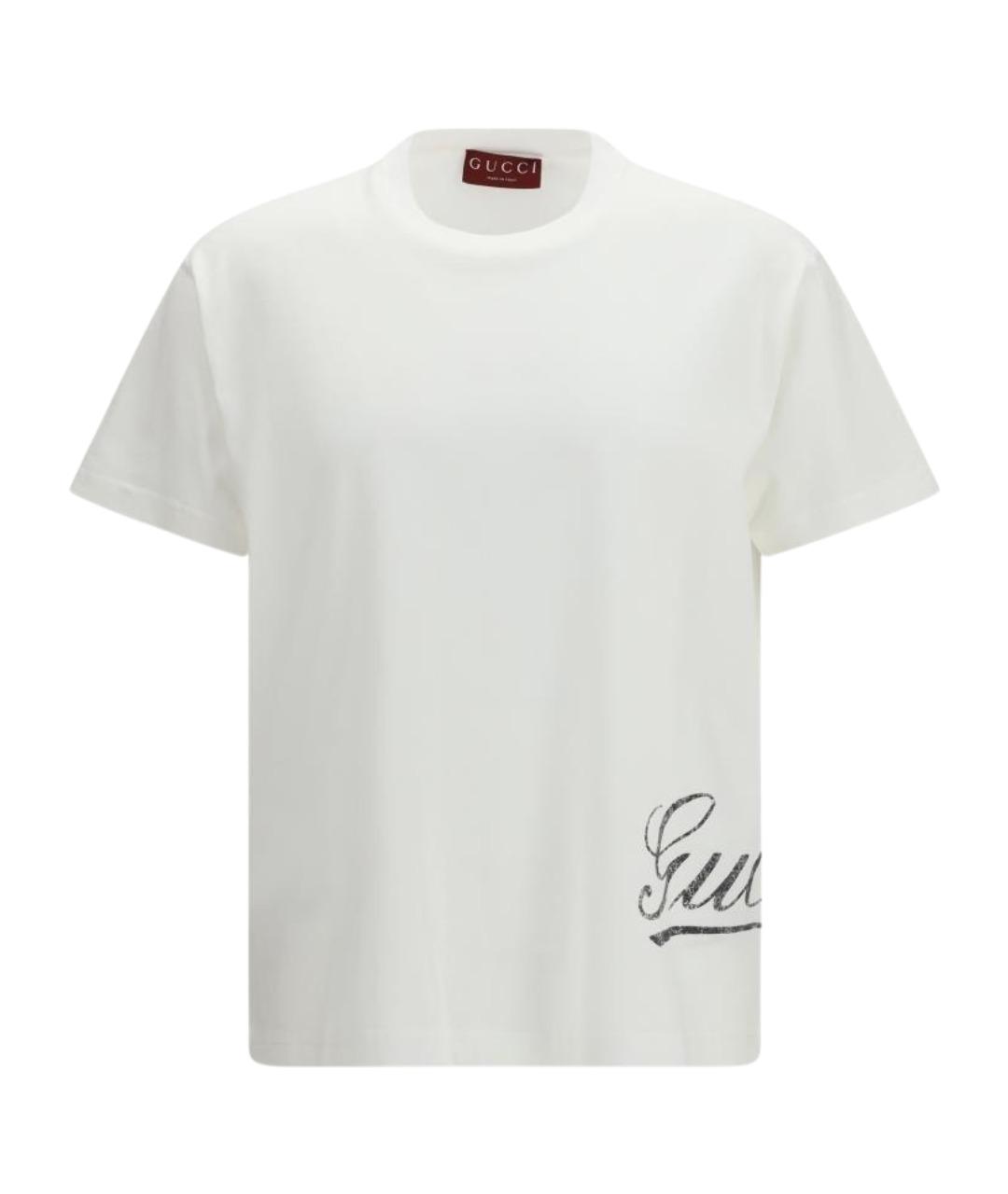 GUCCI Белая хлопковая футболка, фото 1