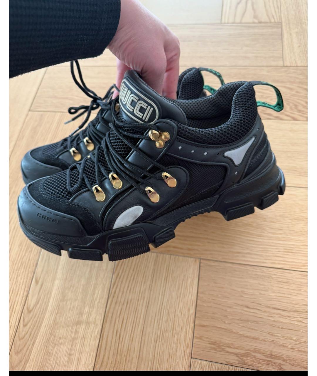 GUCCI Черные кожаные низкие ботинки, фото 2