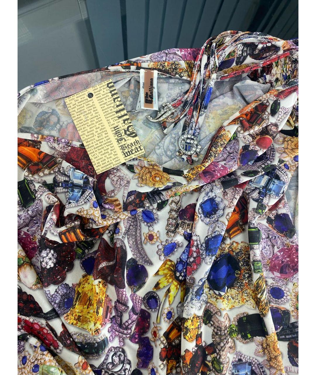 JOHN GALLIANO Мульти полиэстеровое платье, фото 3