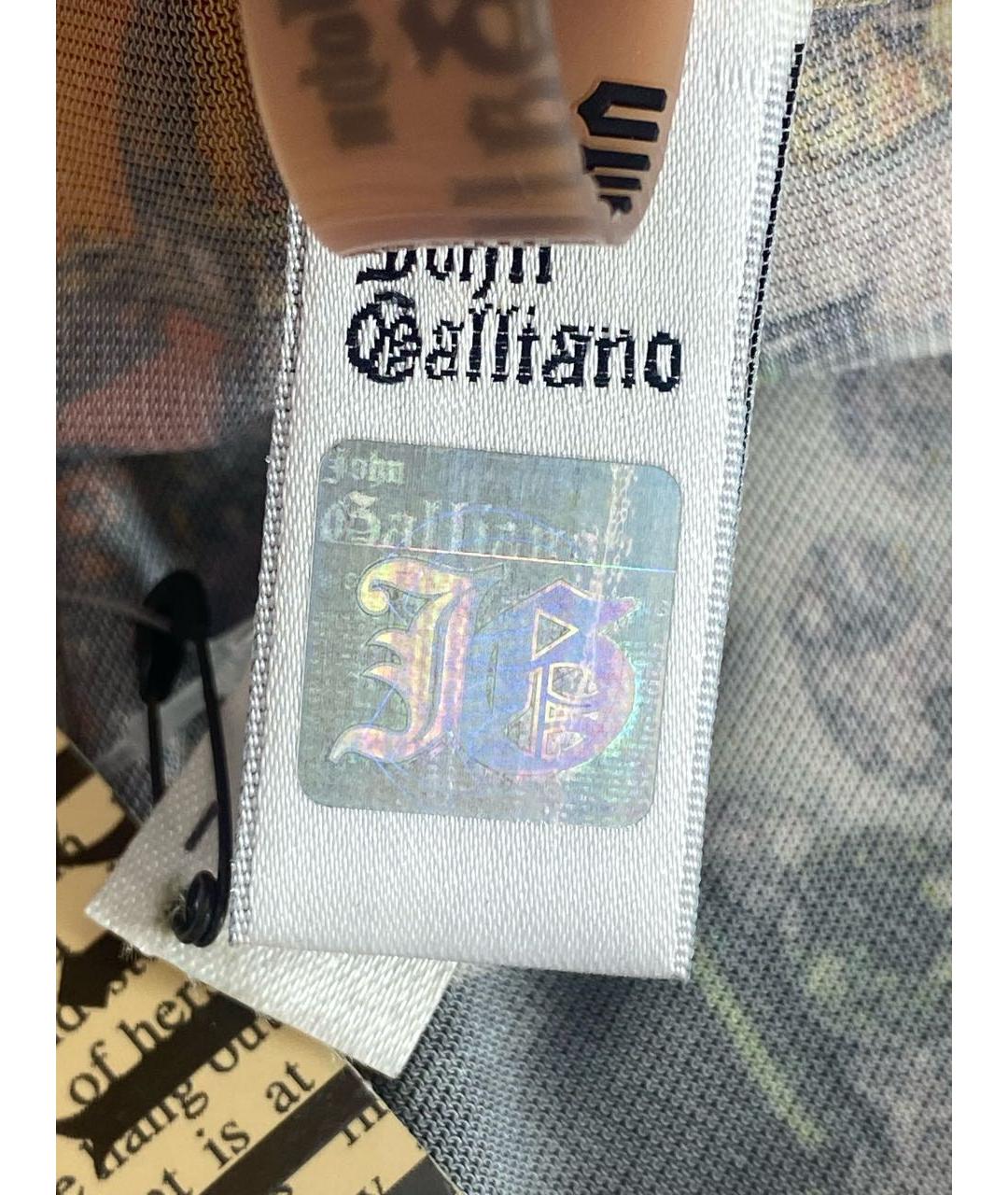 JOHN GALLIANO Мульти полиэстеровое платье, фото 7