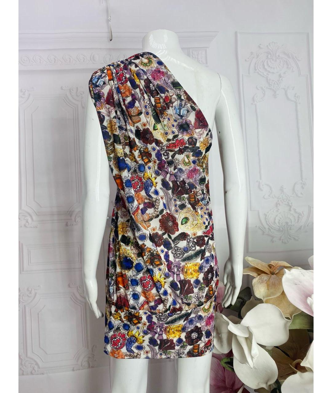 JOHN GALLIANO Мульти полиэстеровое платье, фото 6