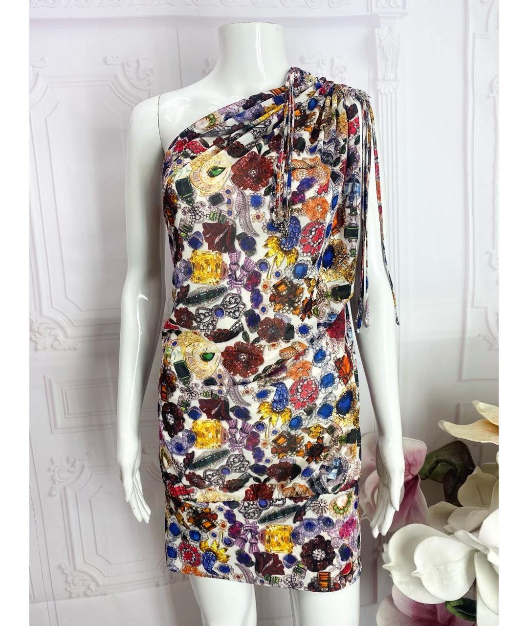 JOHN GALLIANO Мульти полиэстеровое платье, фото 5