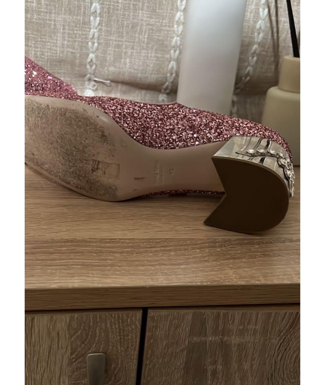 MIU MIU Розовые кожаные туфли, фото 5