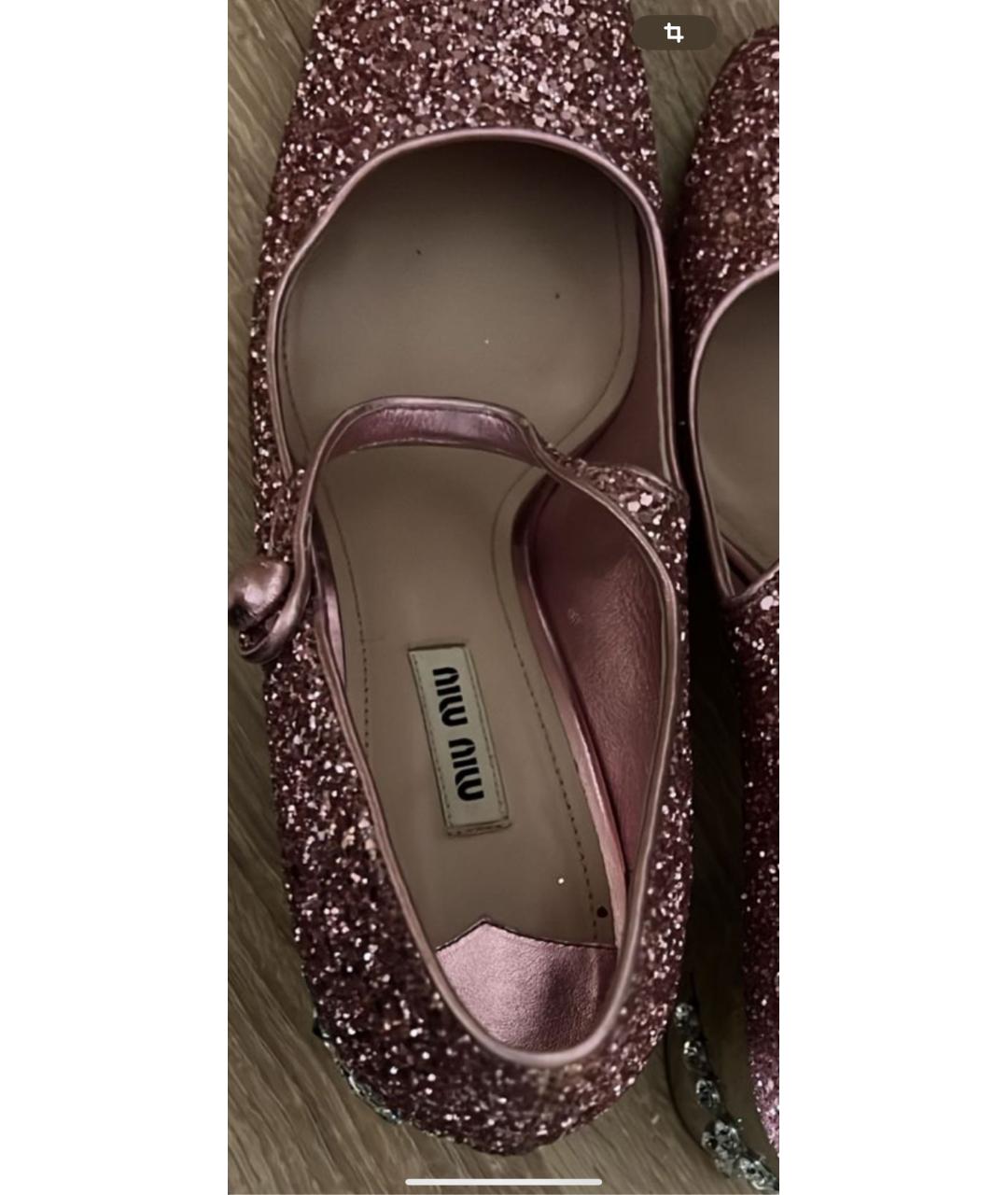 MIU MIU Розовые кожаные туфли, фото 4