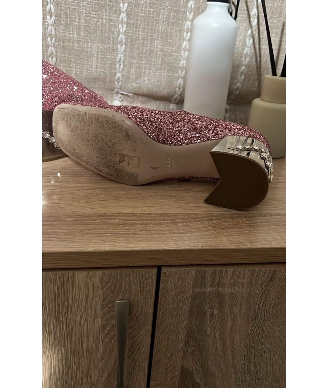 MIU MIU Розовые кожаные туфли, фото 6