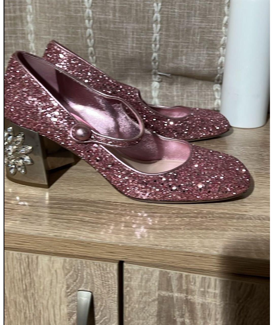 MIU MIU Розовые кожаные туфли, фото 2