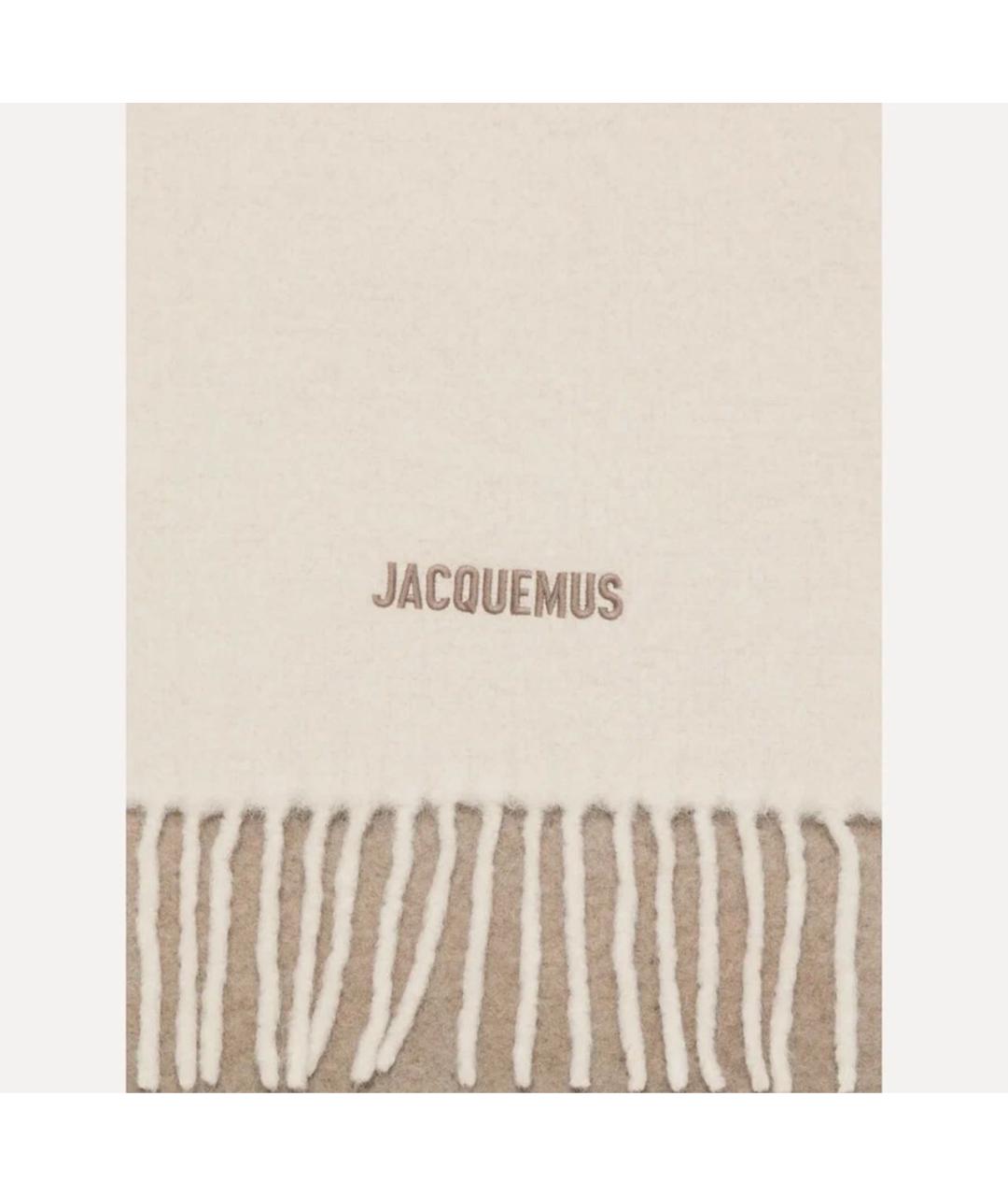 JACQUEMUS Бежевый шарф, фото 2