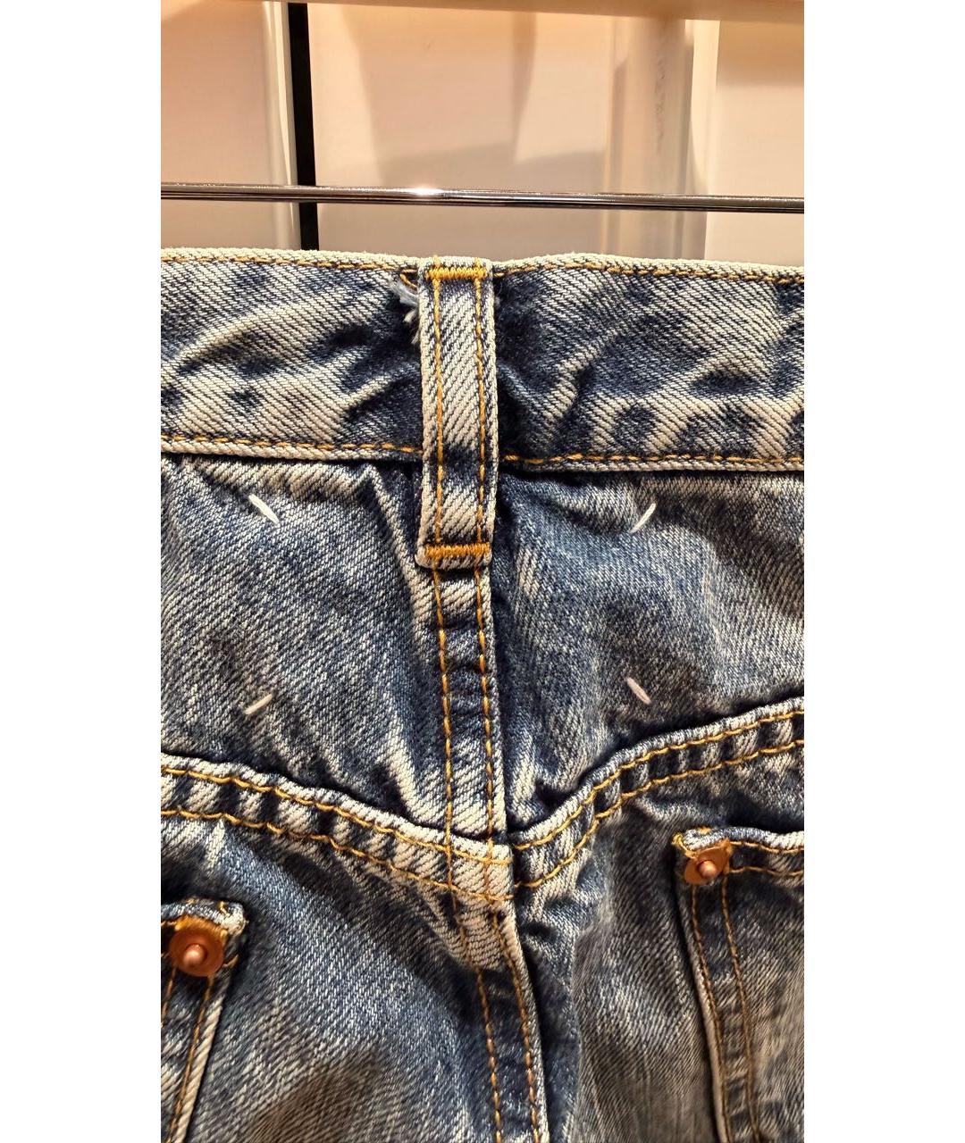 MAISON MARGIELA Синие хлопковые прямые джинсы, фото 6