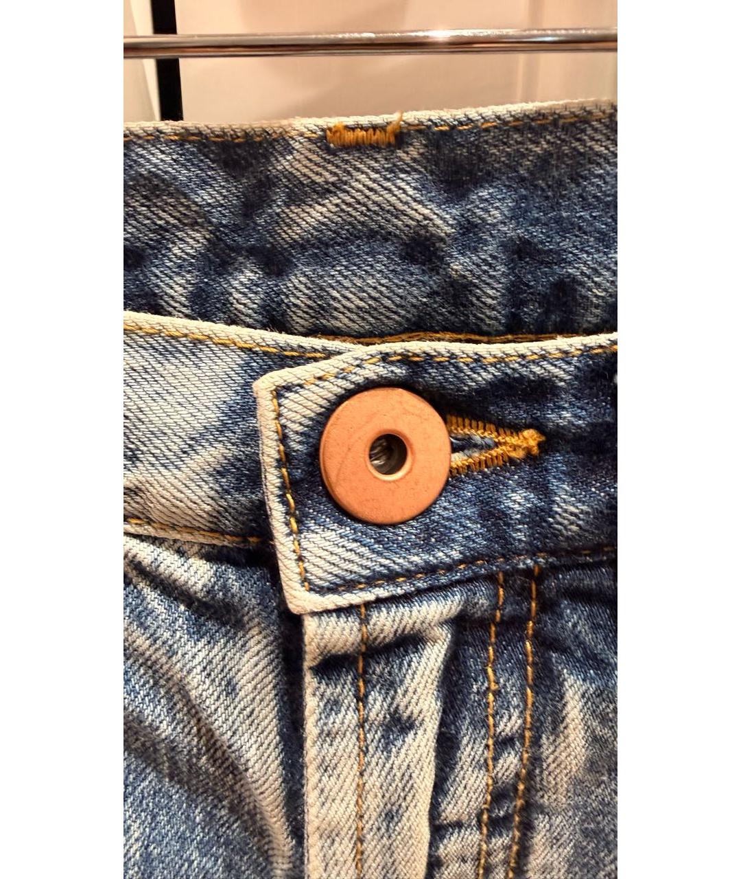 MAISON MARGIELA Синие хлопковые прямые джинсы, фото 3