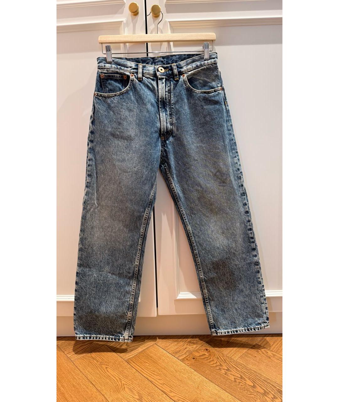 MAISON MARGIELA Синие хлопковые прямые джинсы, фото 9