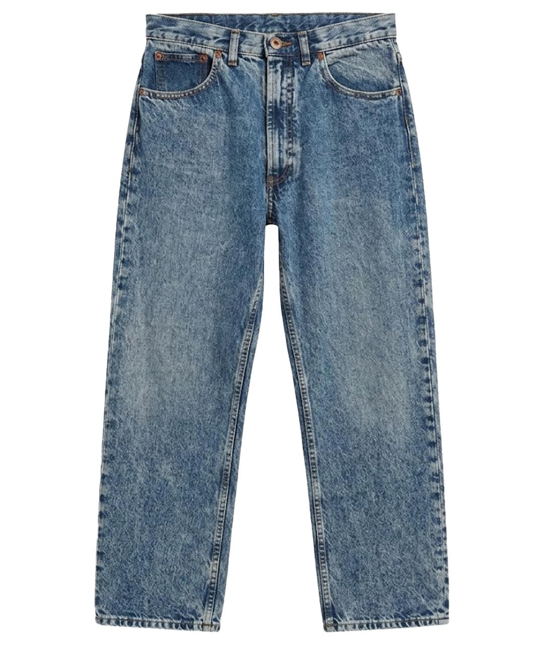 MAISON MARGIELA Синие хлопковые прямые джинсы, фото 1