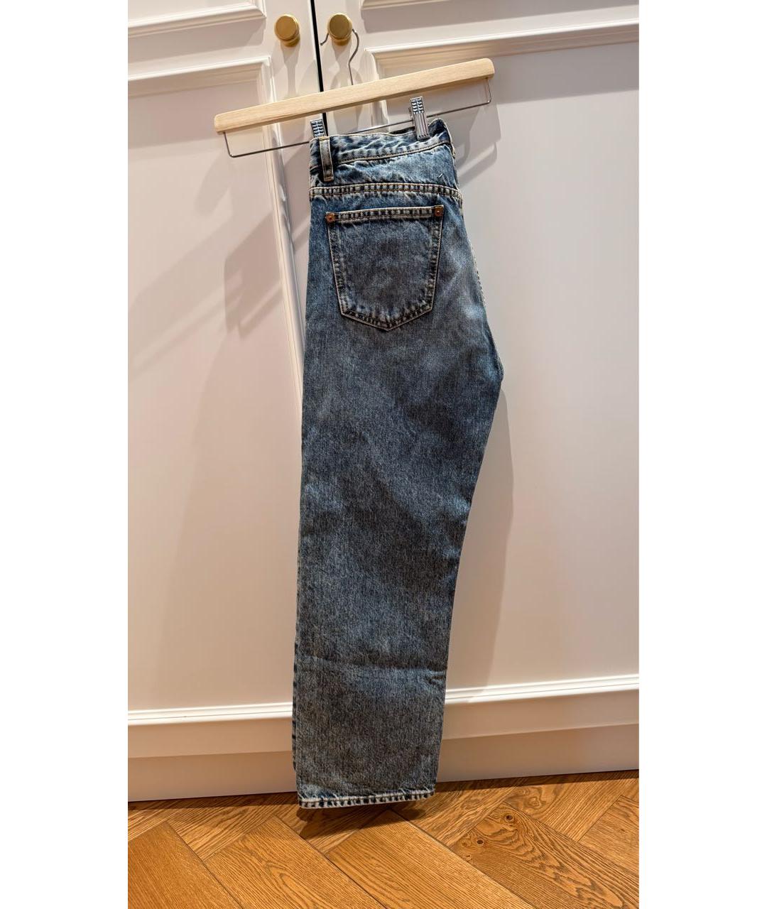 MAISON MARGIELA Синие хлопковые прямые джинсы, фото 8