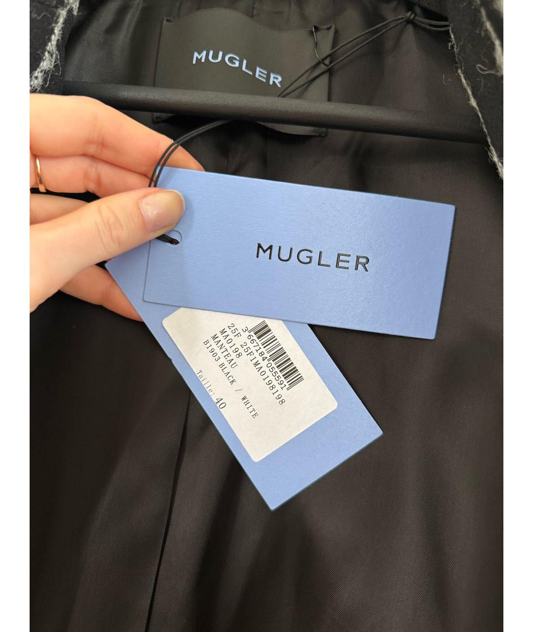 MUGLER Черное шерстяное пальто, фото 5