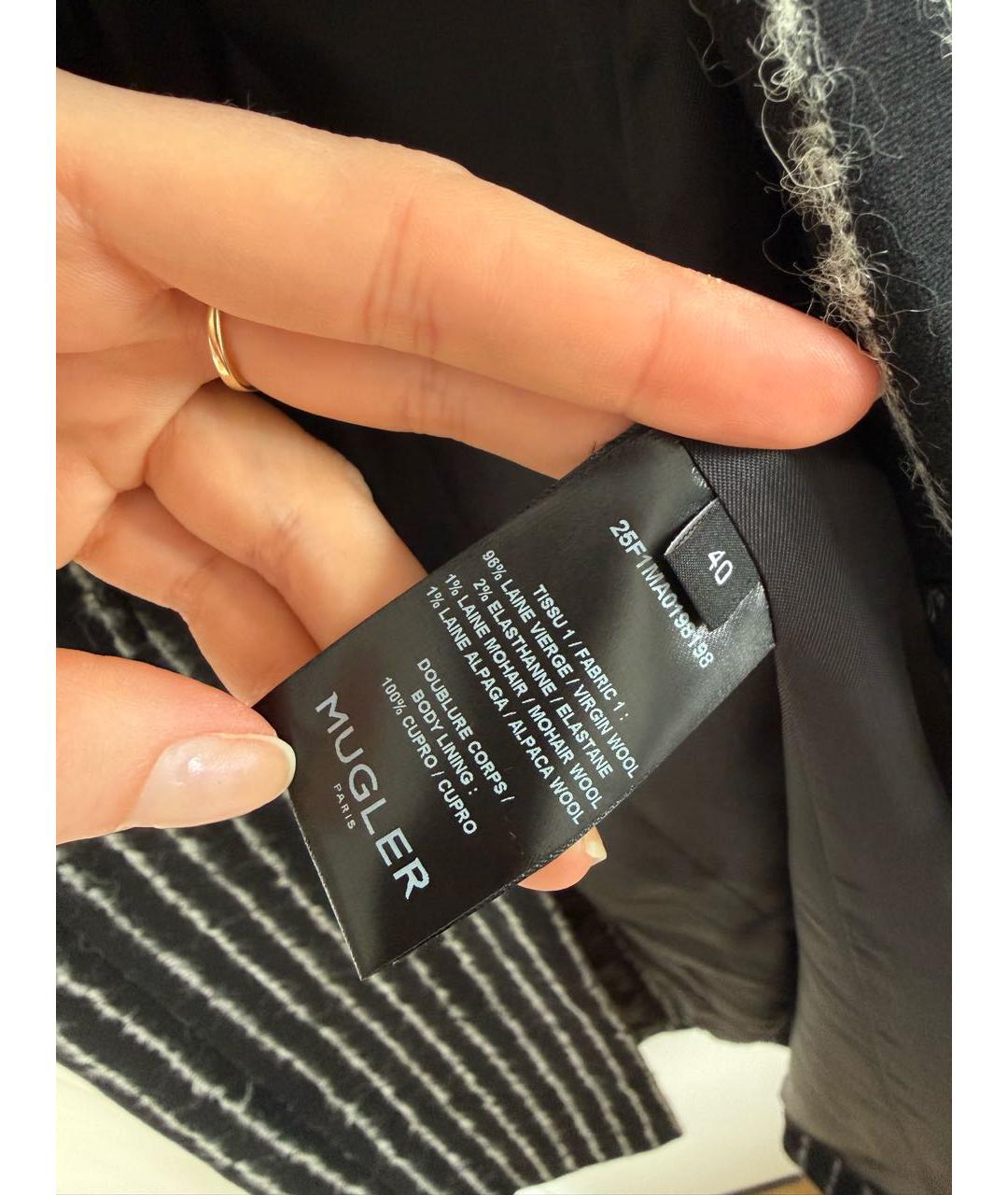 MUGLER Черное шерстяное пальто, фото 6