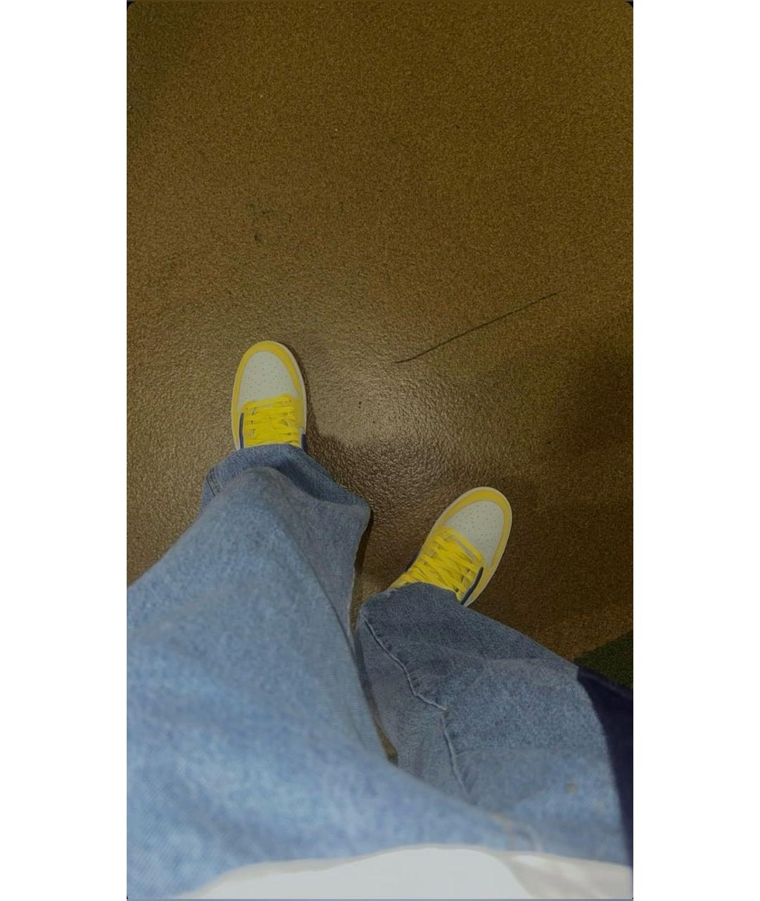 NIKE Желтые кожаные низкие кроссовки / кеды, фото 6