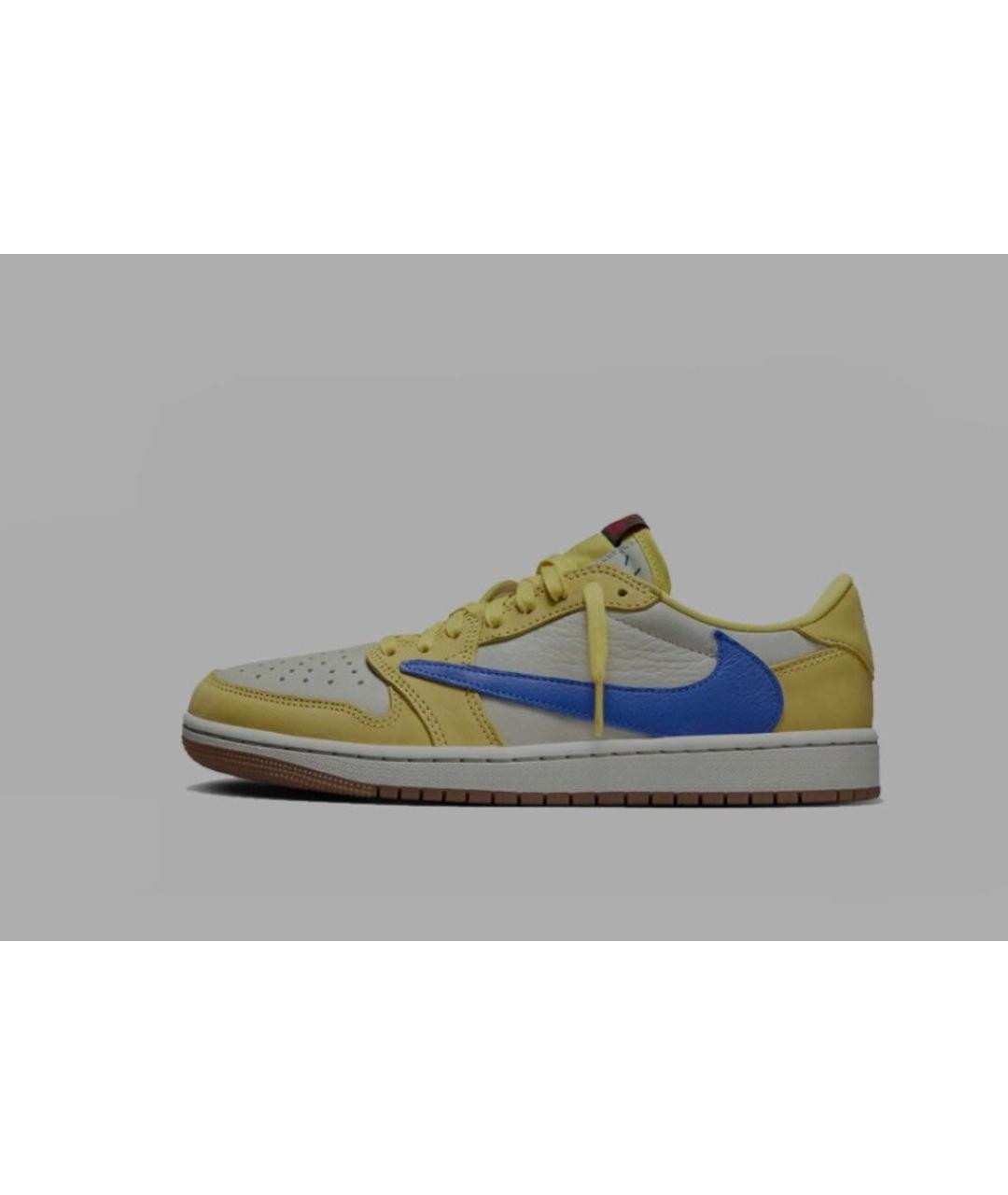 NIKE Желтые кожаные низкие кроссовки / кеды, фото 7