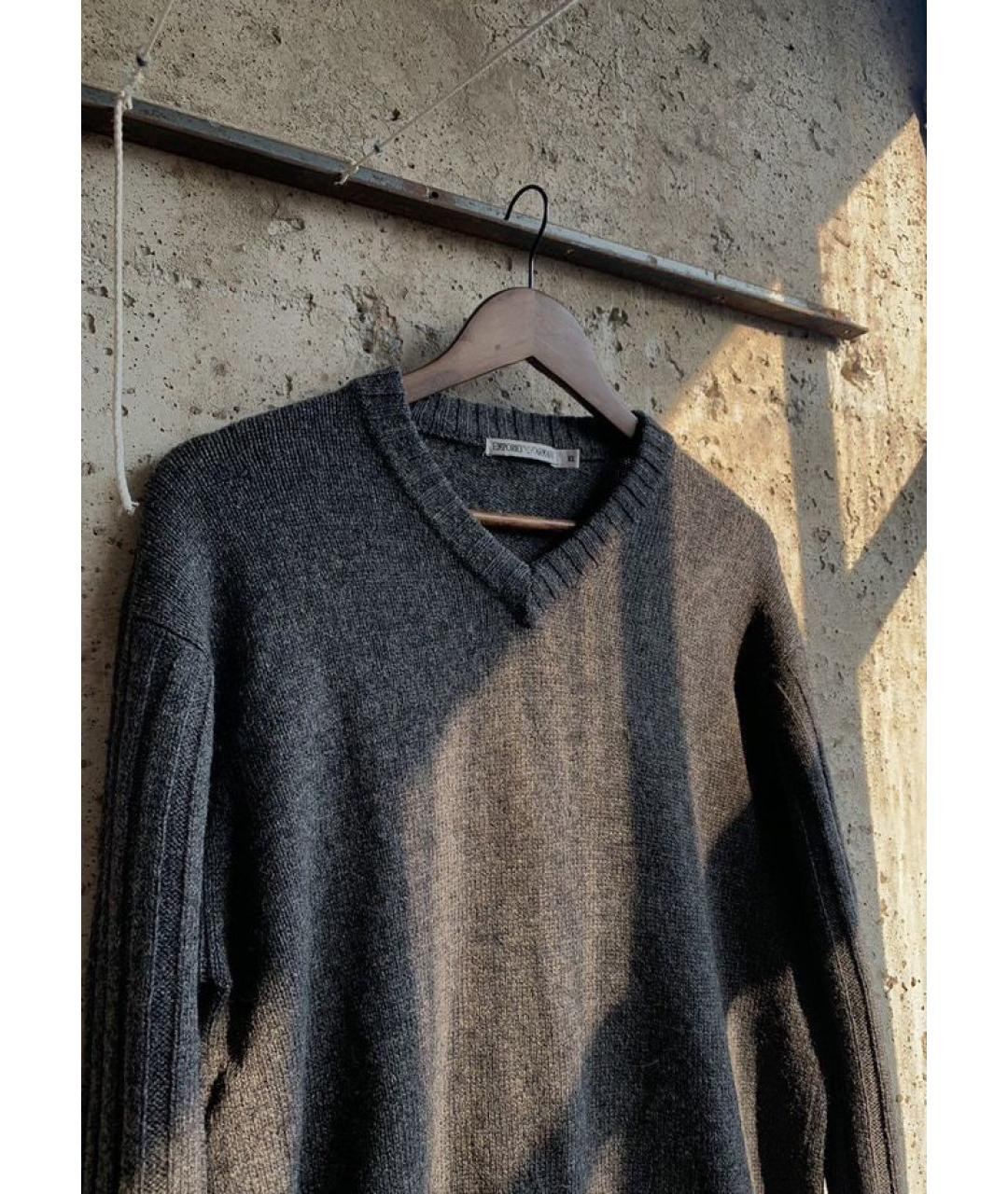 EMPORIO ARMANI Серый шерстяной джемпер / свитер, фото 3