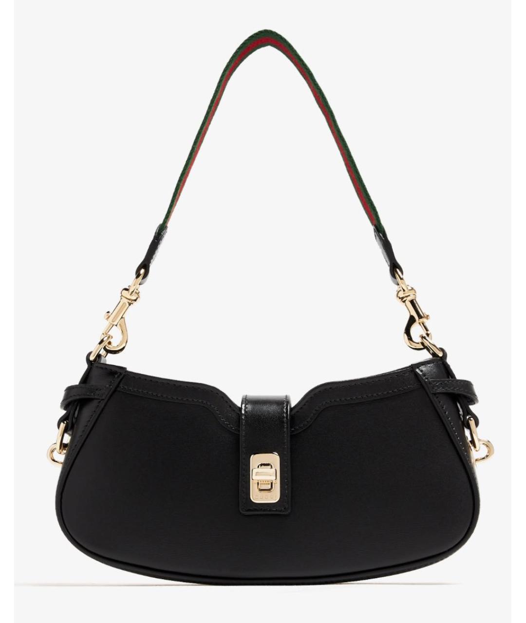 GUCCI Черная кожаная сумка через плечо, фото 9