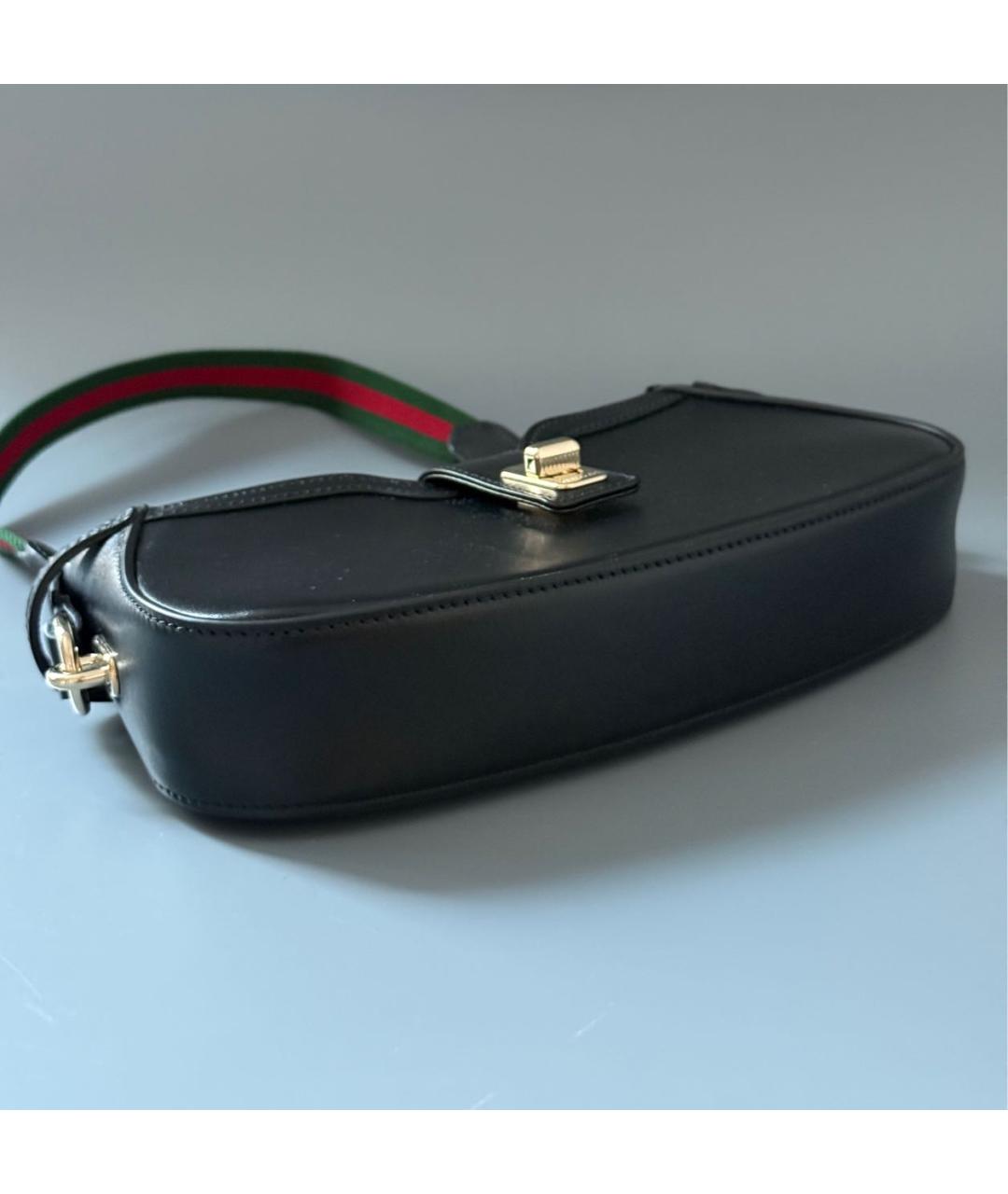 GUCCI Черная кожаная сумка через плечо, фото 7