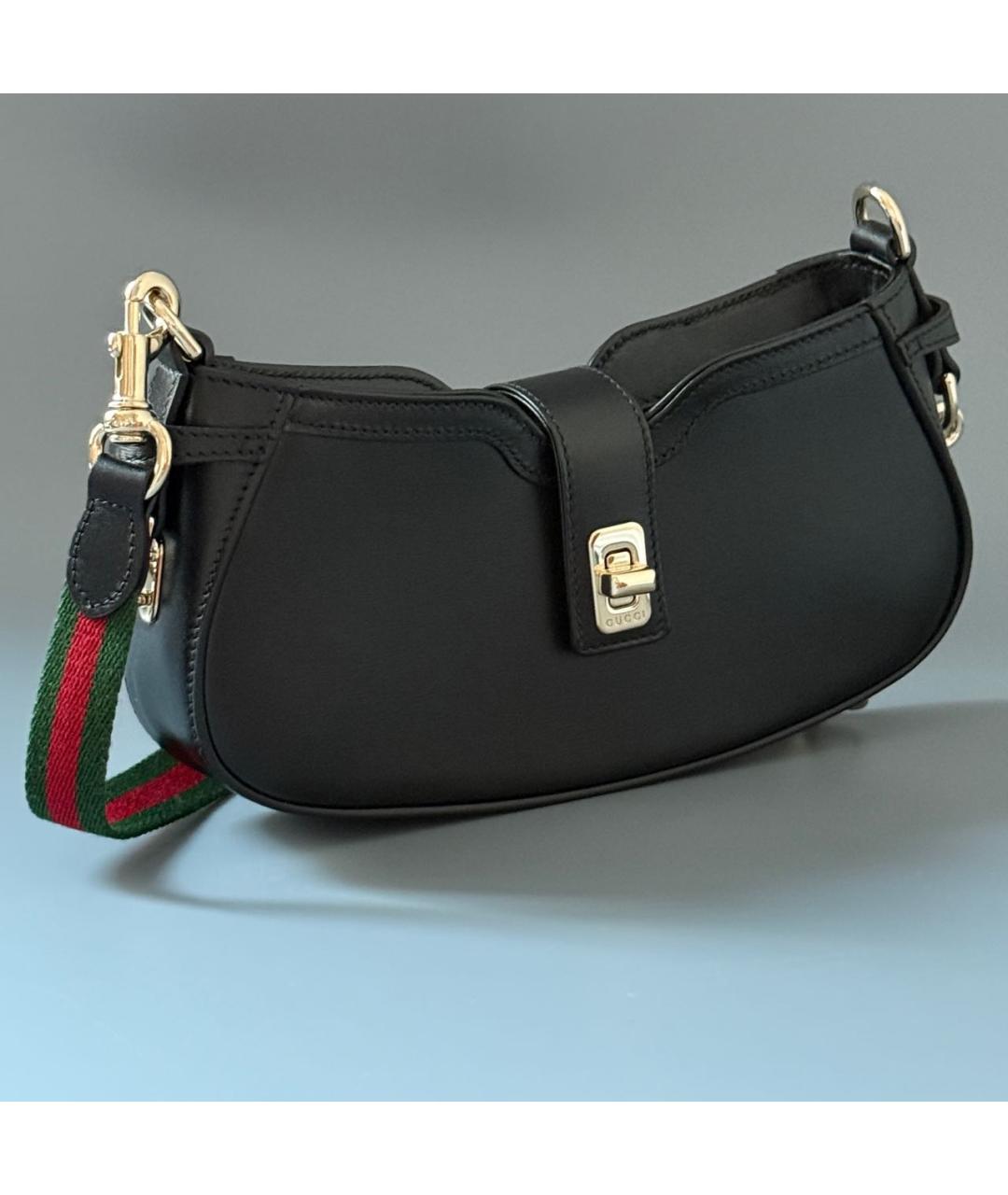 GUCCI Черная кожаная сумка через плечо, фото 2