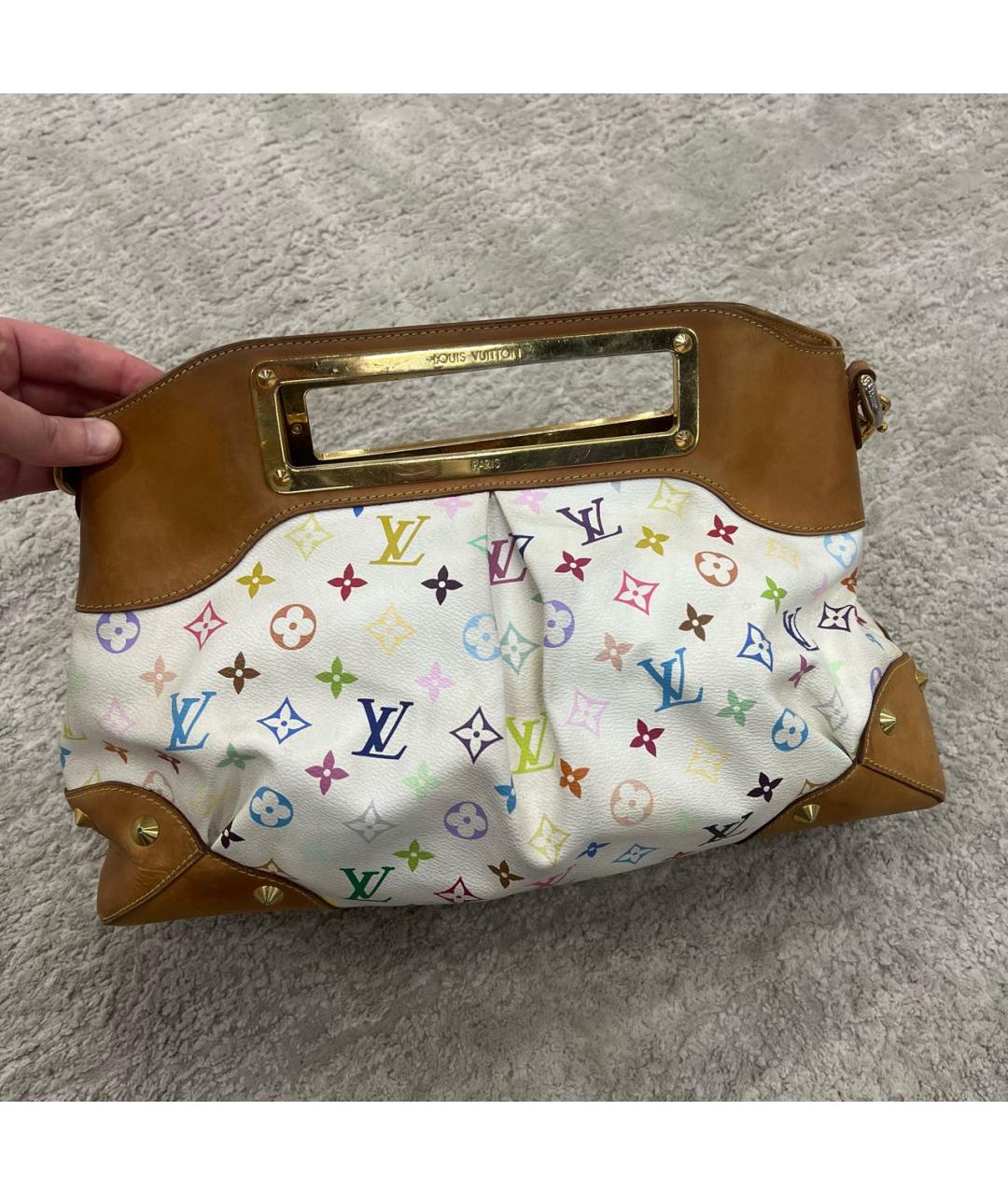 LOUIS VUITTON Белая кожаная сумка через плечо, фото 2