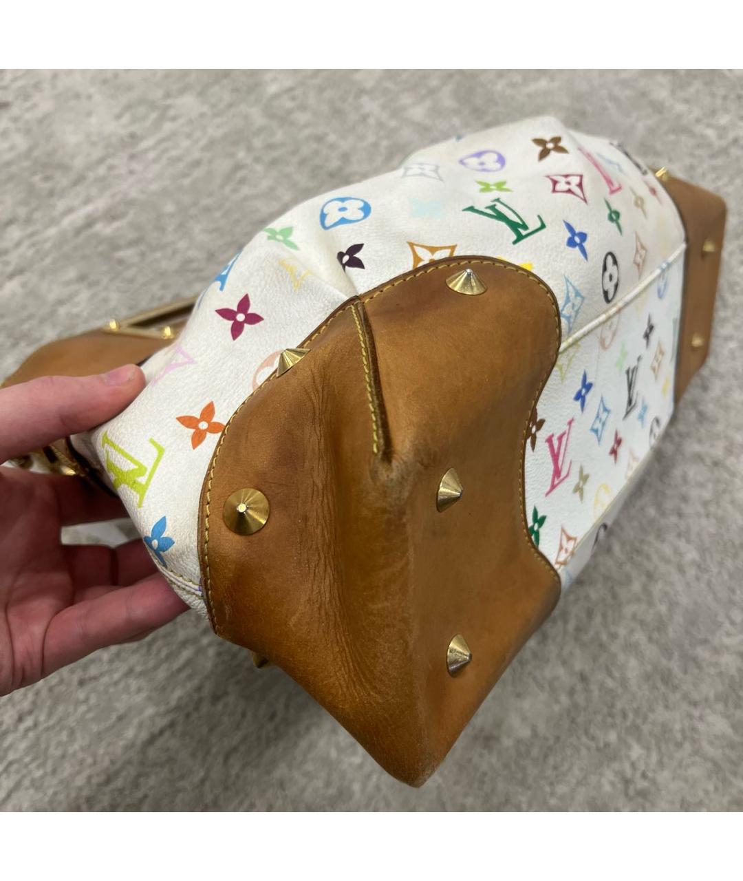 LOUIS VUITTON Белая кожаная сумка через плечо, фото 4