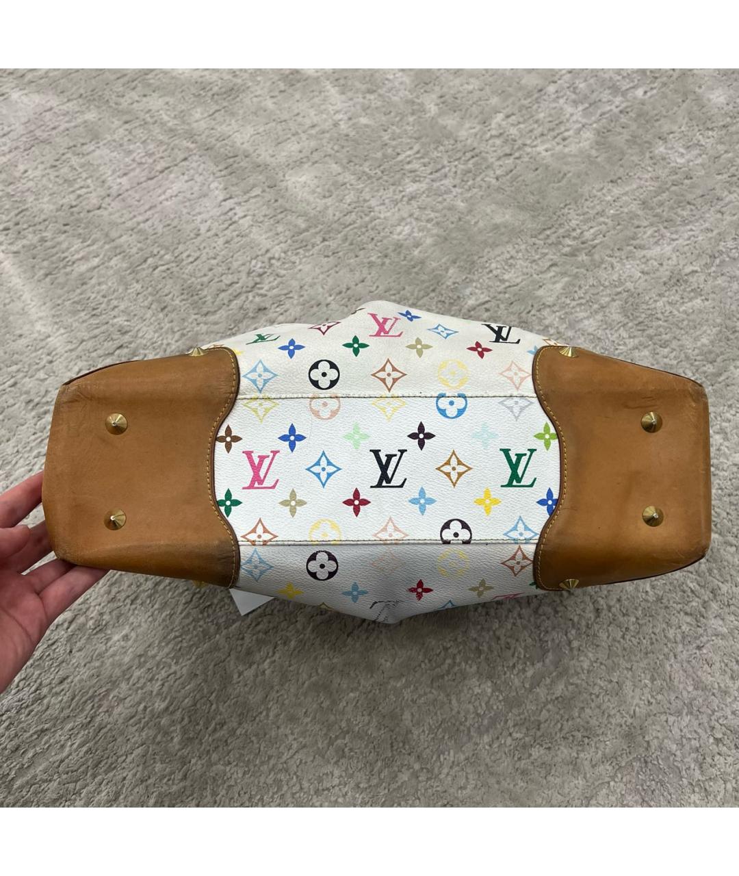 LOUIS VUITTON Белая кожаная сумка через плечо, фото 3