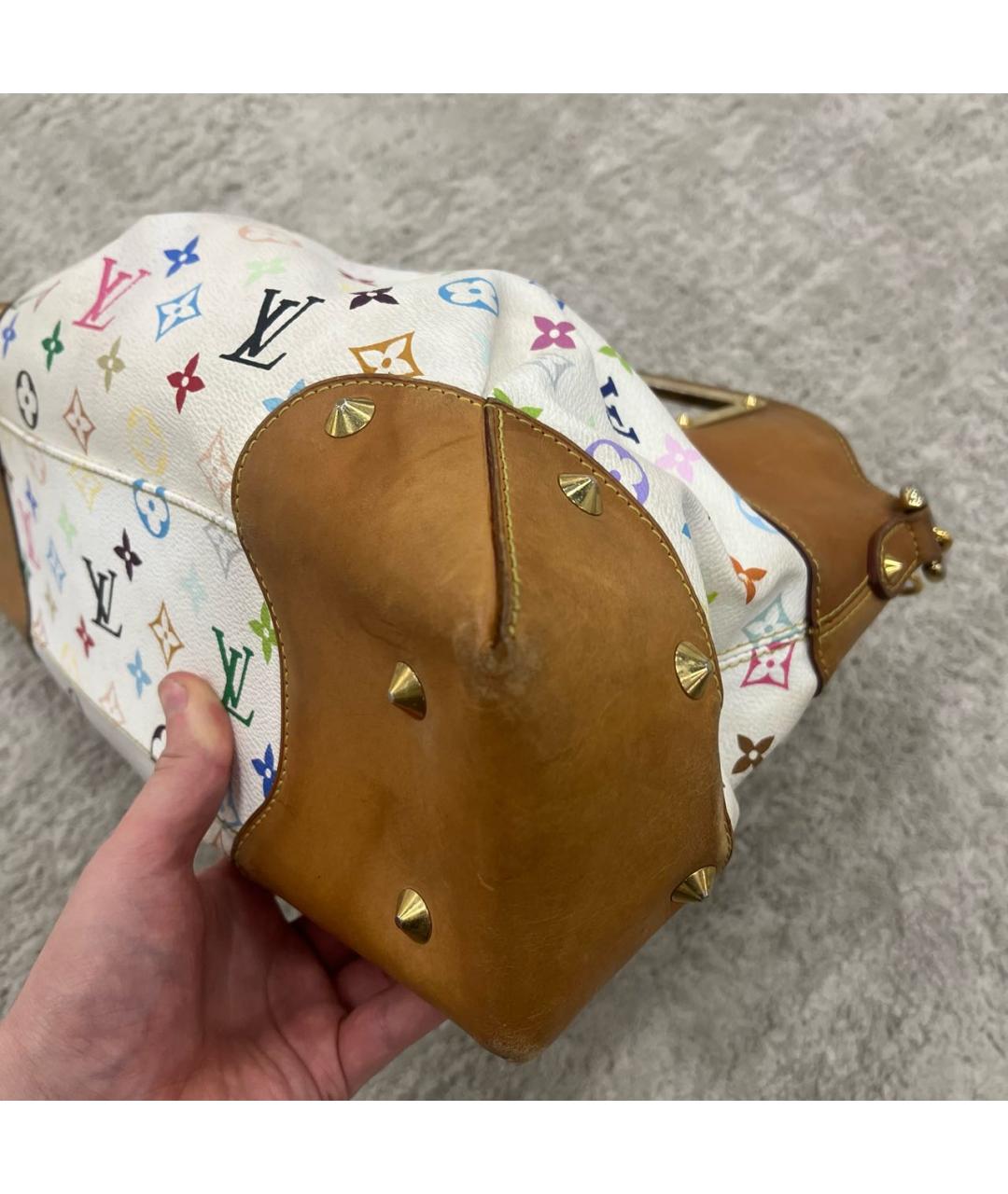 LOUIS VUITTON Белая кожаная сумка через плечо, фото 5