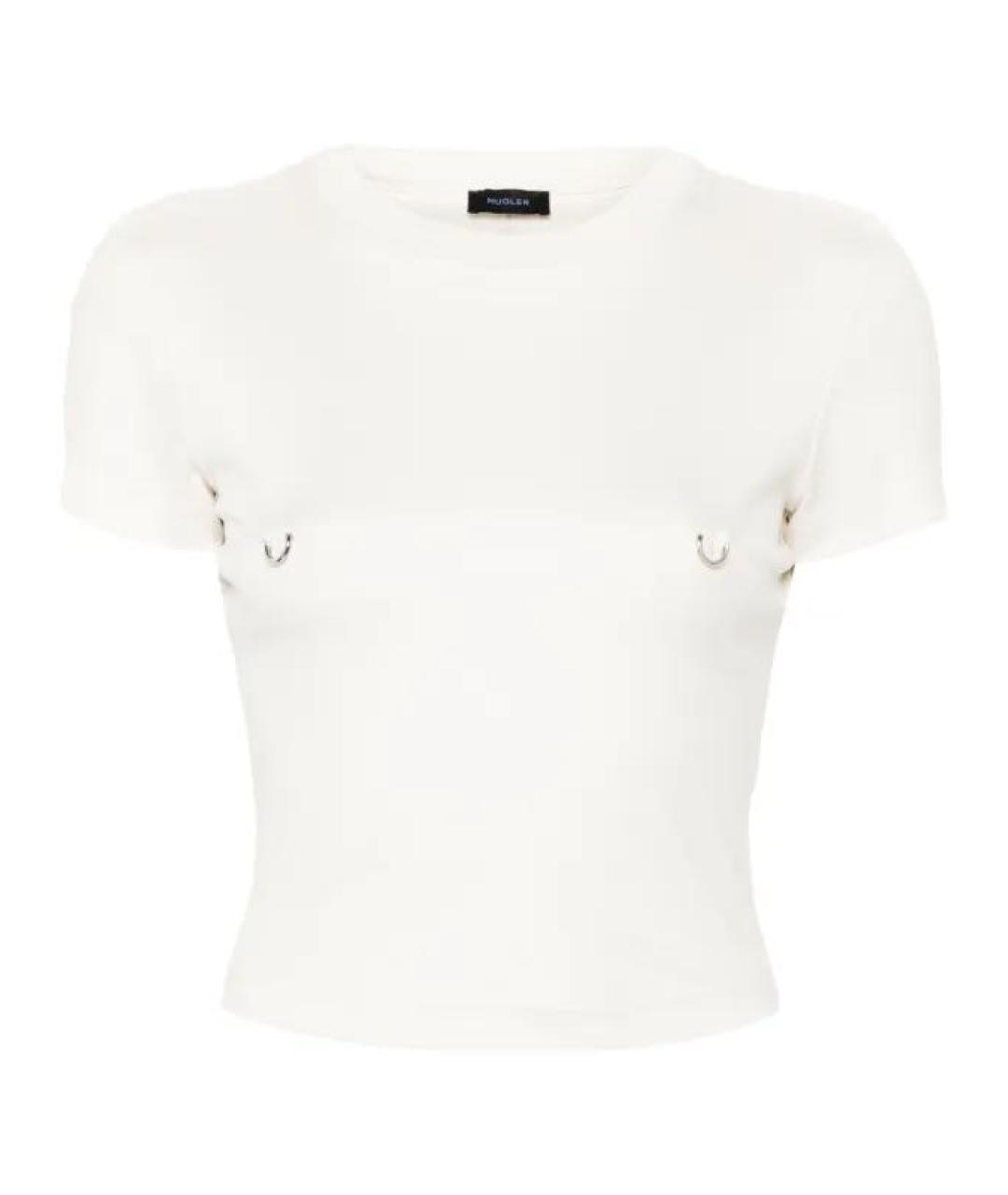 MUGLER Белая хлопковая футболка, фото 8