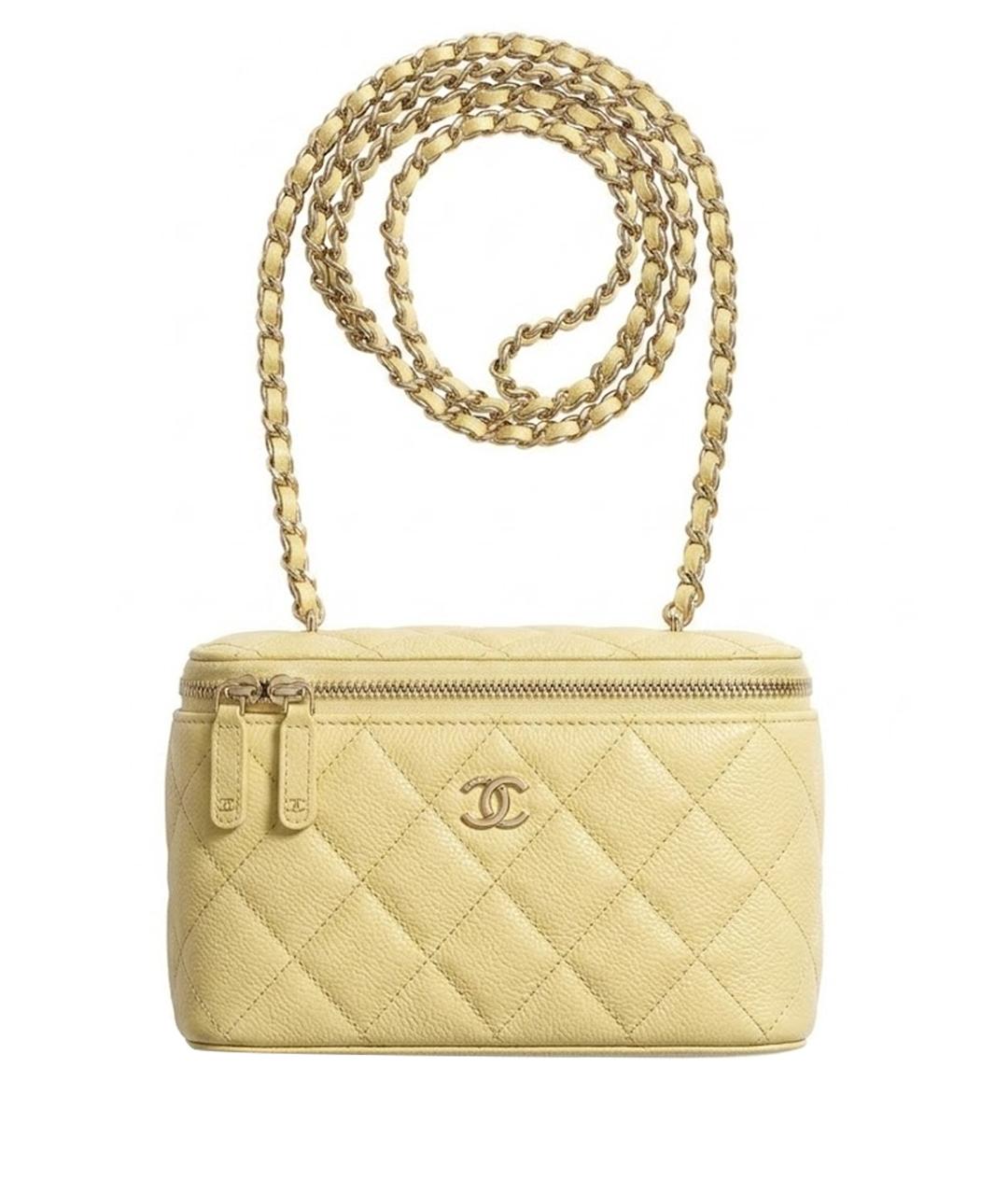 CHANEL Желтая кожаная сумка через плечо, фото 1