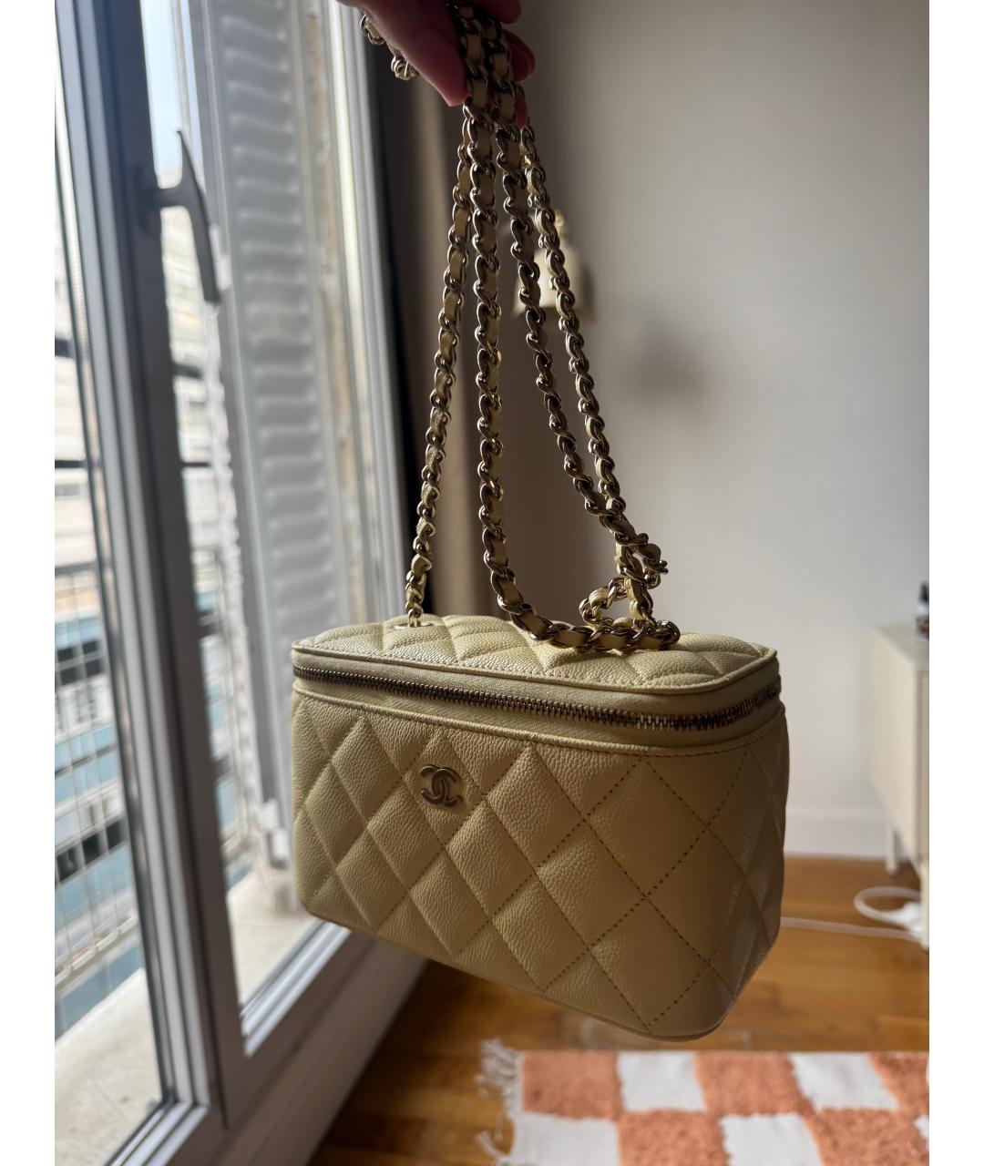 CHANEL Желтая кожаная сумка через плечо, фото 5