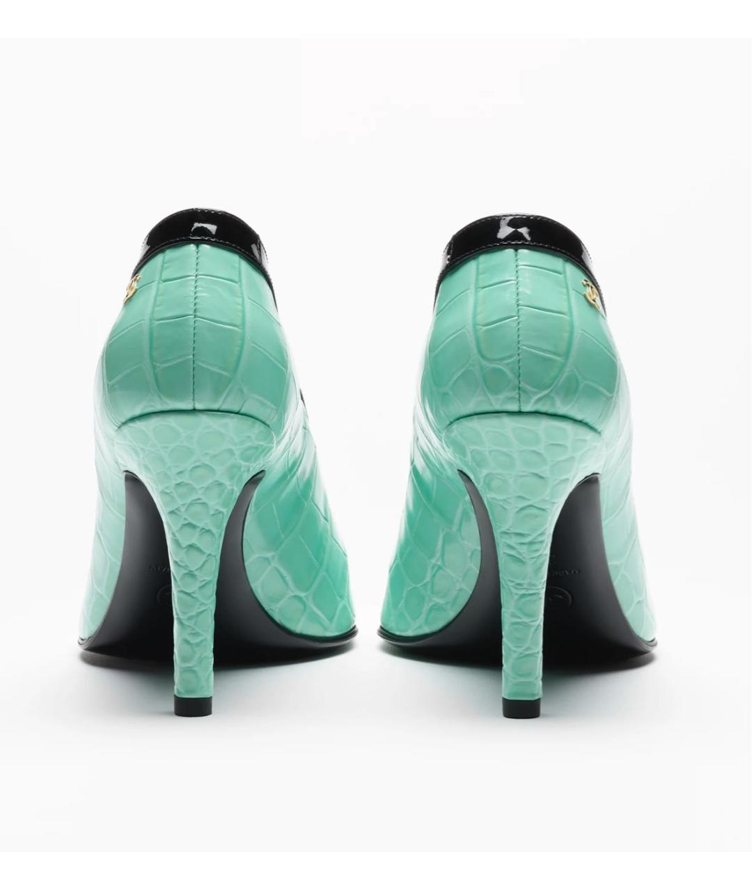 CHANEL Салатовые кожаные туфли, фото 3