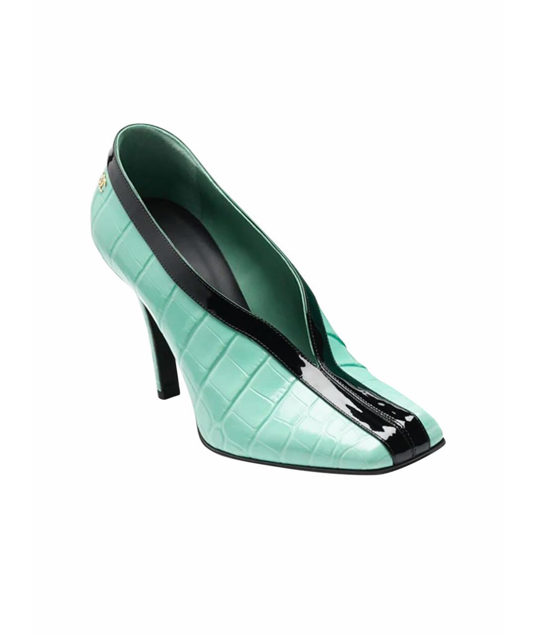 CHANEL Салатовые кожаные туфли, фото 1