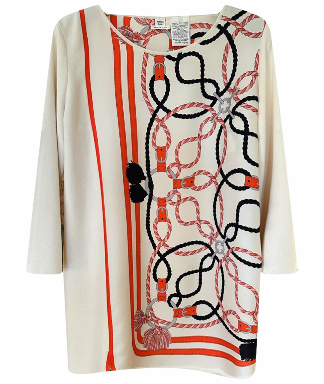 HERMES Бежевый шелковый джемпер / свитер, фото 1