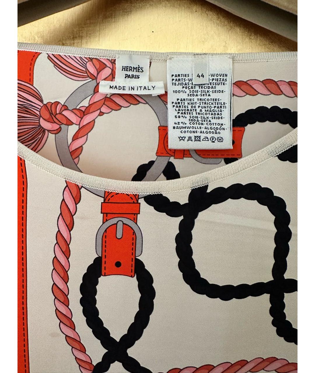 HERMES Бежевый шелковый джемпер / свитер, фото 3