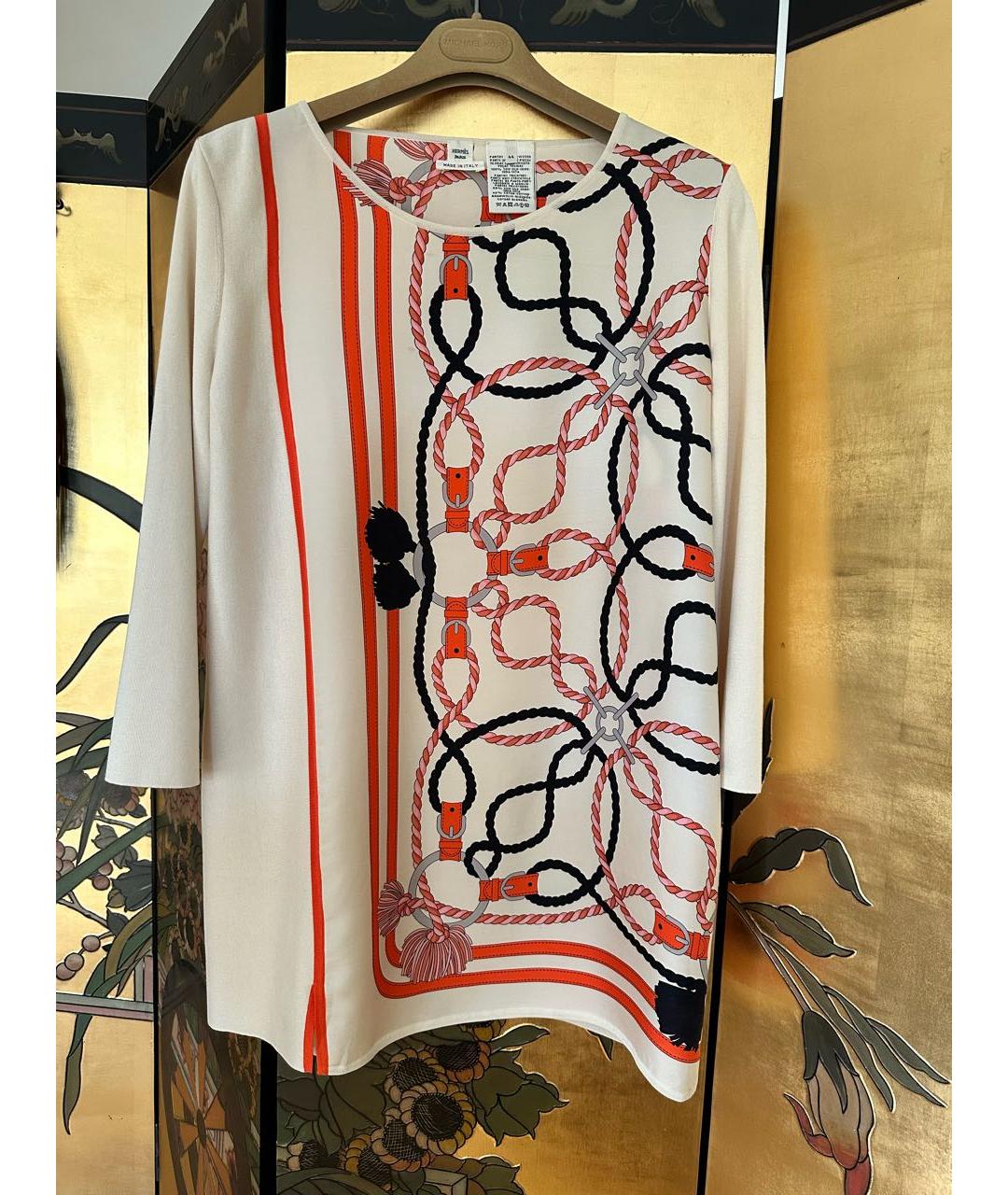 HERMES Бежевый шелковый джемпер / свитер, фото 5