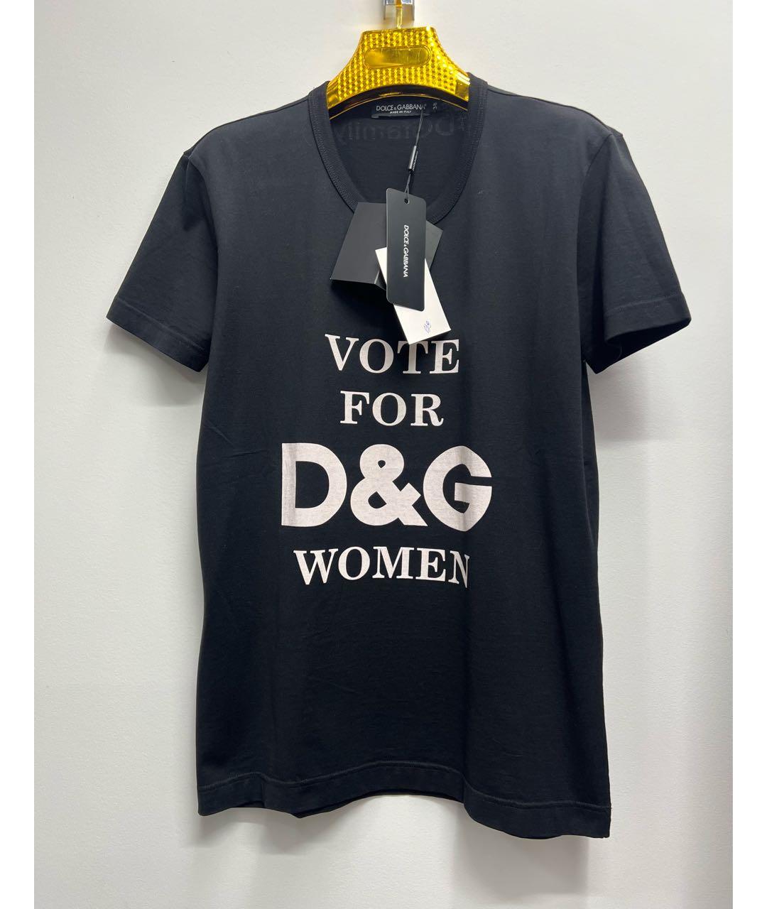 DOLCE&GABBANA Черная хлопковая футболка, фото 6