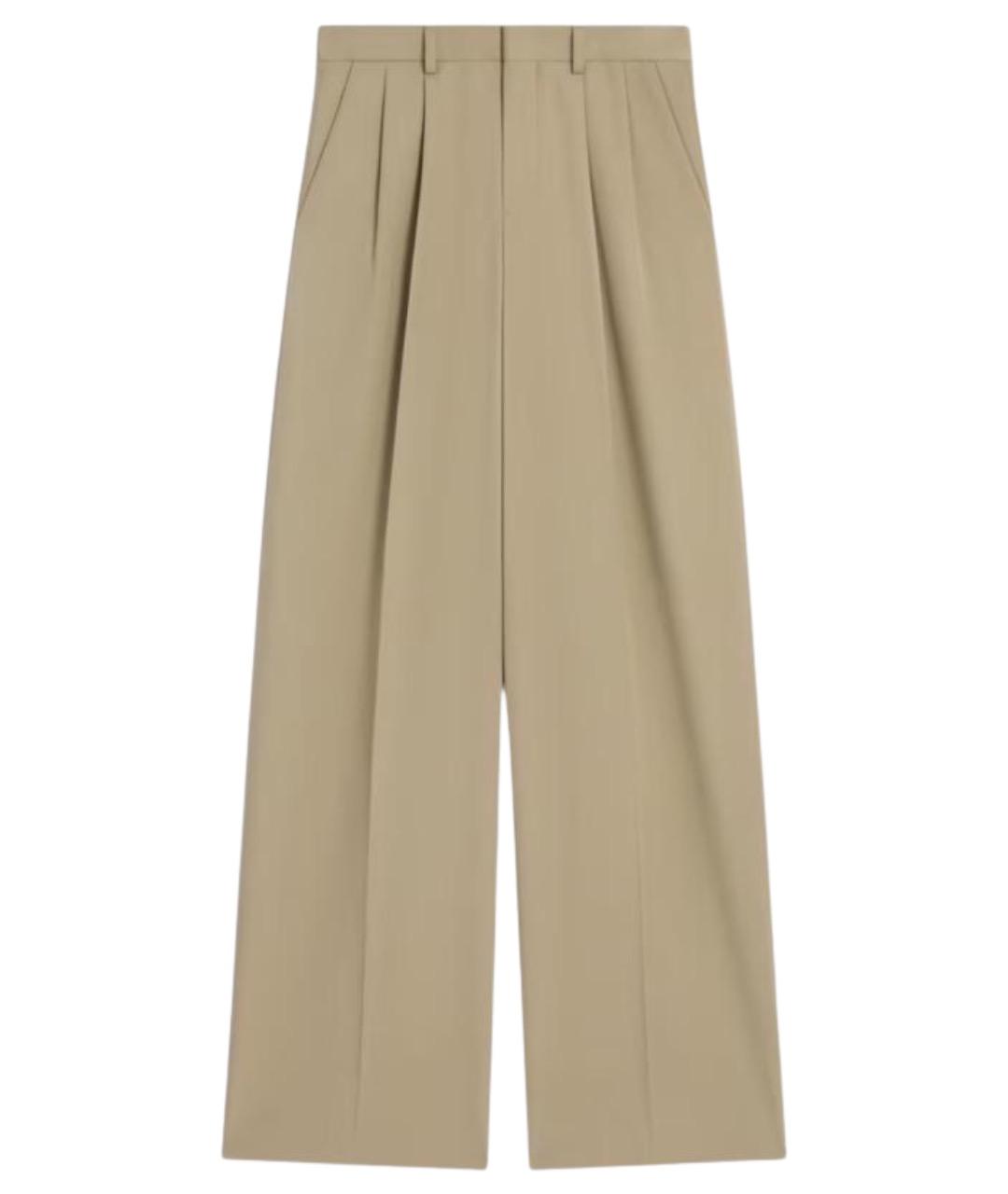 CELINE Бежевые хлопковые прямые брюки, фото 1